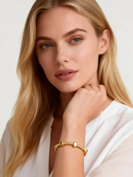 New Ins Style Nut Personality Bracelet Ring for Men and Women Couple Plain Ring Copper Gold Plated Internet Celebrity Great Shopping 4You
