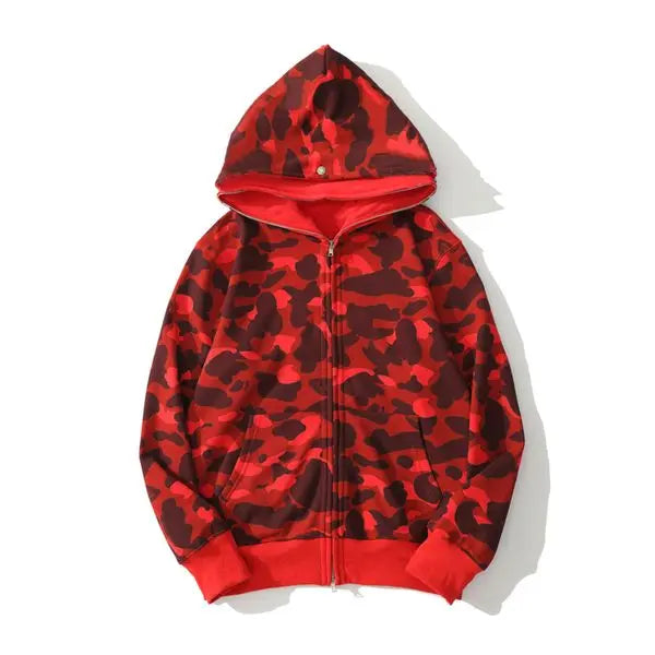 Luxury top crafted tiger Mens hoodies designer men women Shark full zip hoodie jacket color grid Harajuku sweatshirt Fashion co-branding Luminous Great Shopping 4You