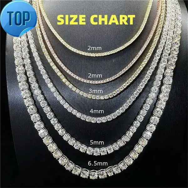 Cheap Price Hip Hop Jewelry 3MM 4MM 5MM 6.5MM GRA Certificate S925 Silver Vvs1 D Color Diamond Moissanite Tennis Chain Necklace Great Shopping 4You