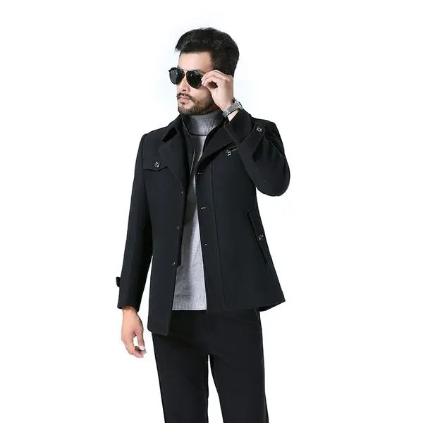new autumn and winter wool coat men's slim large windbreaker men's thick wool short men's wool coat Great Shopping 4You