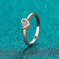 Chic S925 Sterling Silver Moissanite Ring Featuring a Delicate Heart Shape Great Shopping 4You