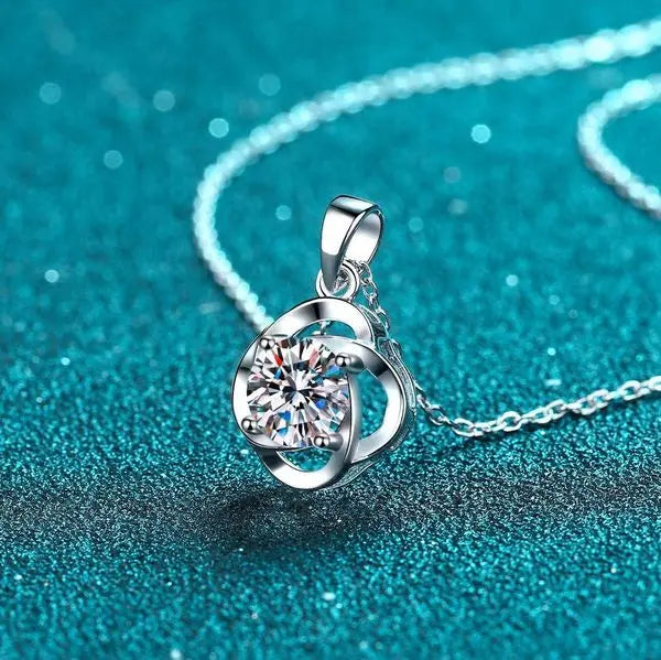 Women's 4-prong Set 1Carat Moissanite Diamond-Like Necklace Chain Accessory | Trendy & Durable Great Shopping 4You