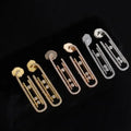 Luxury Diamond Earrings Classic Three Sliding Diamond Earrings Brand Design Earrings 18k Gold Earrings Jewelry High Quality with Logo Great Shopping 4You