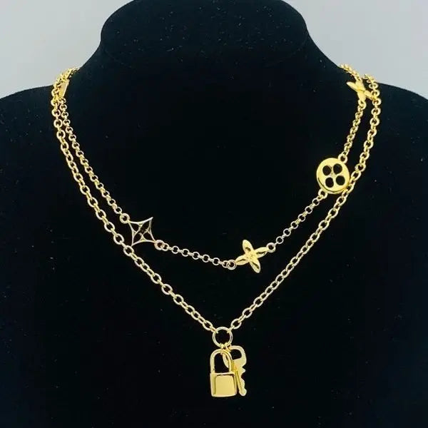 Womens Designer Letter Pendant Necklaces Gold Silver Luxury Double Sweater Chain Classic Brand Fashion Women Men Jewelry Accessories High Quality Holiday Gifts Great Shopping 4You