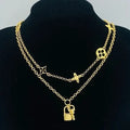 Womens Designer Letter Pendant Necklaces Gold Silver Luxury Double Sweater Chain Classic Brand Fashion Women Men Jewelry Accessories High Quality Holiday Gifts Great Shopping 4You
