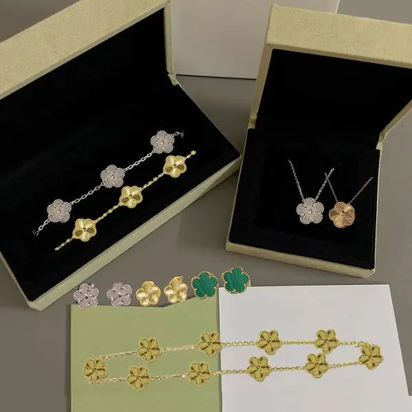 Designer Bracelet Necklace Earrings Available For Women Designer Jewelry Classic Clover Bracelet Flowers Design Womens Mother Wedding Gift Great Shopping 4You