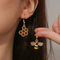 2 Pieces Insect Yellow Bee Earrings Women Simple Fashion Casual Pendant Bee EarringshVwy# Great Shopping 4You