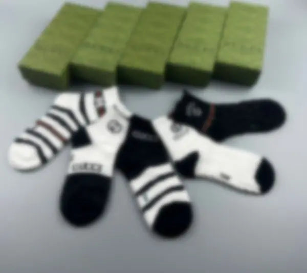 designer socks for men Solid Color Socks Slippers Classic Ankle Breathable black White Gray Football basketball Sport stocking Luxury Sportsocks 5 pieces/boxr Great Shopping 4You