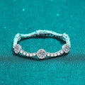 925 Sterling Silver Moissanite Bracelet for Women, Platinum Plated, Adjustable Clasp, Sparkling CZ Crystal, Elegant Luxury Jewelry Great Shopping 4You