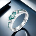 Horus 5*10mm marquise 1CT blue-green moissanite luxury, personalized fashionable best-selling horse eye ring, engagement, wedding anniversary, birthday gift ring Great Shopping 4You