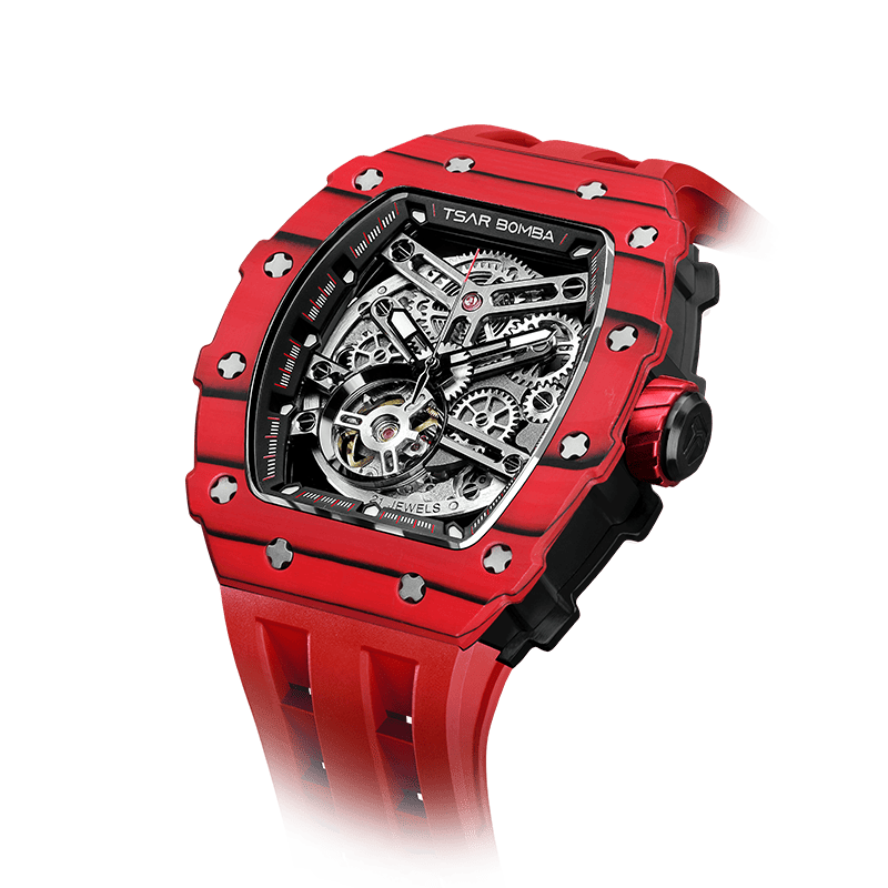 Elemental-Mechanical Watch TB8208CF - Bull Red TSAR BOMBA Watch