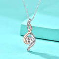 Chic Cubic Zirconia Inlaid 925 Silver Ribbon Pendent - A Radiant Addition To Your Jewellery Collectio Great Shopping 4You