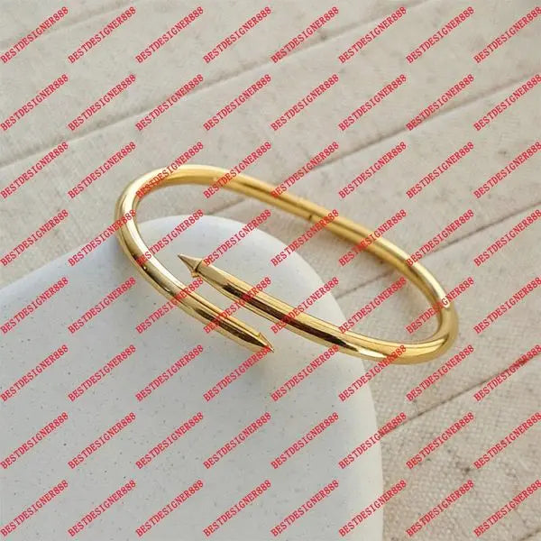 Classic Gold Bracelet Womens Fashion Jewelry Designer Nails Bracelets High Quality With Box Popular Jewelrys Ladies Luxury Celebrity Bracelets Size 17,19CM Great Shopping 4You