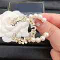 Elegant Gold Plated Brand Designer Letters Brooch Fashion Famous Women Alloy Letter Pearl Crystal Rhinestone Suit Pin Jewelry Accessories Great Shopping 4You