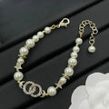 Fashion Designer Bracelet 18k Gold Plated Brand Bangle Pearl Bracelet Jewelry Women Luxury Wedding Accessories Great Shopping 4You