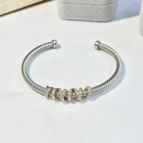Designer Classic Jewelry DY Bracelet Fashion Charm jewelry bracelet Women Dy Fashion Popular 5A Zircon Twisted Wire Open Bracelet Christmas gift accessories Great Shopping 4You