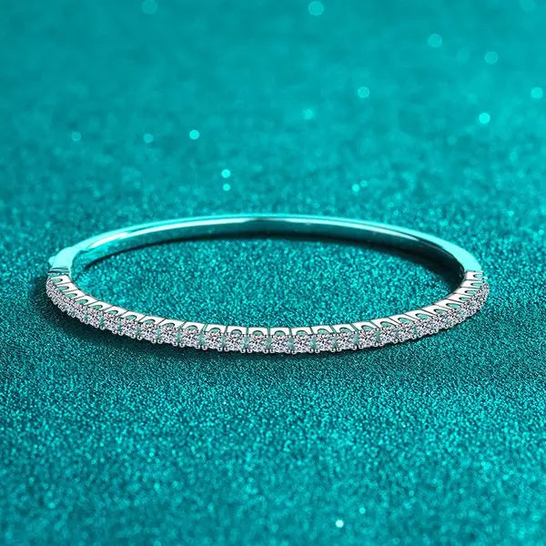 Full Pave Moissanite Tennis Bracelet for Women 925 Sterling Silver Bangle with Platinum Plating Luxury Sparkling Jewelry Gift Great Shopping 4You