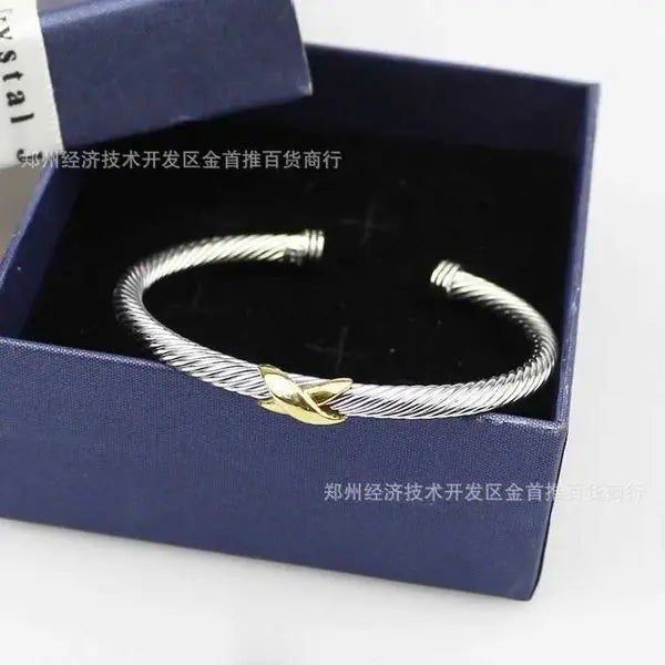 DY Bracelet Designer Classic Jewelry Charm jewelry bracelet Dy Popular Twisted Double X Open Bracelet Christmas gifts High quality jewelry Fashion accessories Great Shopping 4You