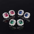 Women's Fashionable S925 Hinged Post Earings Decorated With Radiant Polychrome CZ Stones: Timeless Style Staple Great Shopping 4You