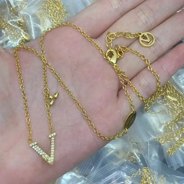 Luxury Pendant Necklace Designer Letter Chain Gold Plated Women necklace Wedding Party Jewelry Accessories with Gift Box Great Shopping 4You