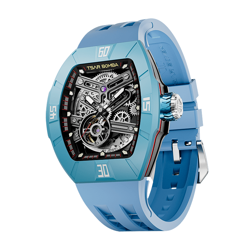 Atomic-TB8218 Standard Edition（Women） - Fluororubber-Dynamic Light Blue Tsarbomba Watch