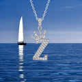 O-Z English alphabet pendant necklace 925 sterling silver Moissanite Luxurious cool popular lucky versatile design Cross-border collar necklace gift for our youth Great Shopping 4You