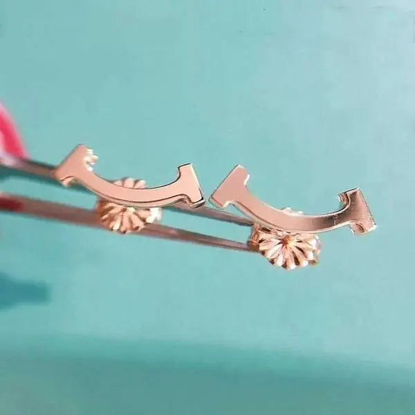 Women's fashion designer charm jewelry smile Earrings female 925 silver plated Rose Gold 18k gold earrings smiling face expression personality trend Christmas Gift Great Shopping 4You