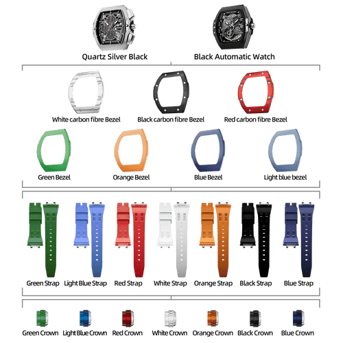 Atomic-TB8214 Set(7-in-2) - Mixed Material Tsarbomba Watch