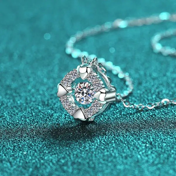 925 Sterling Silver Moissanite Heart Pendant Necklace, Elegant and Simple Design for Women, 0.5ct Moissanite Gemstone, Perfect Gift for Special Occasions Great Shopping 4You