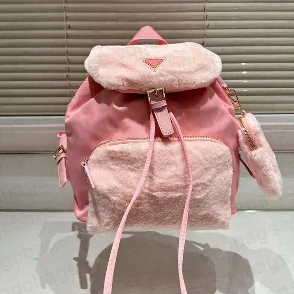 Luxury Backpack Designer Plush Backpacks Casual Nylon Terry School Bags Luxurys Mens Woman Packs Classic Letters Large Capacity Bag Great Shopping 4You