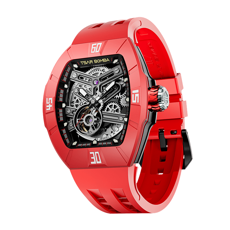 Atomic-TB8218 Standard Edition（Women） - Fluororubber-Dynamic Red Tsarbomba Watch