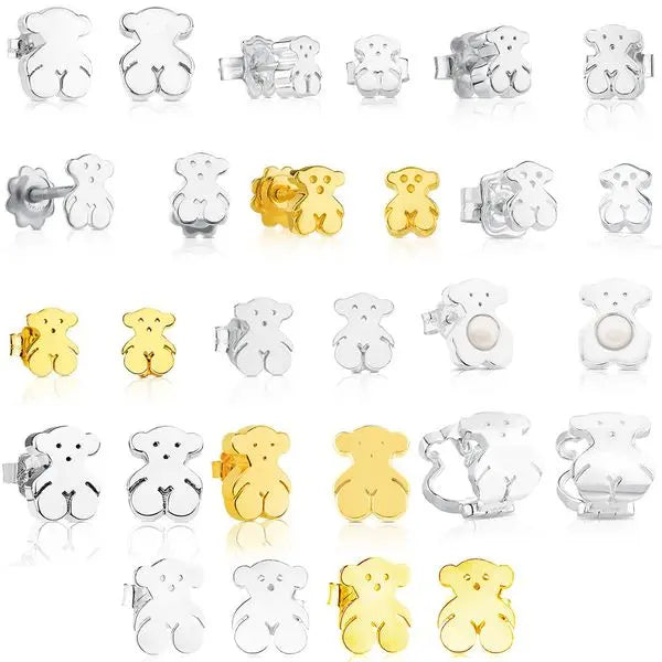 2024 New Fashion Casual Style Original Sier Female Animal Bear Simple Design Earrings Great Shopping 4You