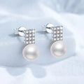 925 Sterling Silver Stud Earrings, Women's French Geometric Full Diamond D-Color 36-Point Moissanite Studs, Affordable Luxury Fashion Earrings Great Shopping 4You