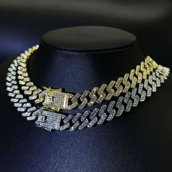 Men's Cuban Link Bracelet Iced Out Hip Hop Chain with Sparkling CZ Stones in Gold & Silver Color for Stylish Streetwear Accessories Great Shopping 4You