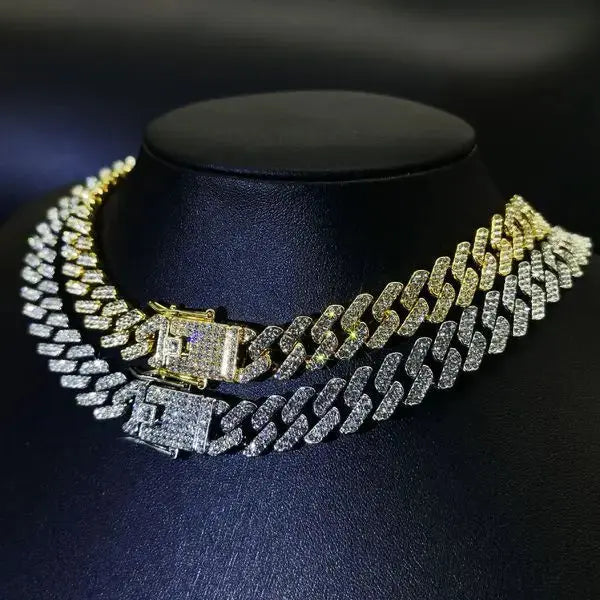 Men's Cuban Link Bracelet Iced Out Hip Hop Chain with Sparkling CZ Stones in Gold & Silver Color for Stylish Streetwear Accessories Great Shopping 4You