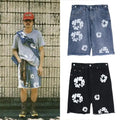 Spring Man Fashion Blue Cotton Printing Jeans Mens Shorts Plus Size Designer Short Denim Jean 3XL Black Great Shopping 4You