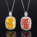 S925 Silver High-Carbon Diamond Radiant Cut Square Pendant Necklace, 15x20mm Design, Stylish Women's Jewelry, Elegant Affordable Luxury Piece Great Shopping 4You