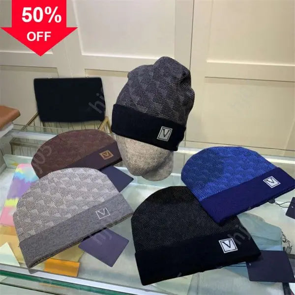 aPlaid designer beanie designer hats for men knitted bonnets winter hat fall thermal skull cap ski travel classical luxury beanies brown black grey keep wa32lw Great Shopping 4You