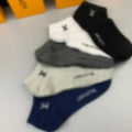Socks Men's Medium Socks Pattern Cotton Soft Fashion Sports Leisure Suitable for Spring and Autumn Season with black white gray colors 5 pieces/box Great Shopping 4You