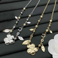 Designer Woman Necklace Flower Copper Pendant 18K Gold Plated Jewelry Choker Chains Necklace Gift Box Great Shopping 4You