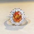 Paraiaba S925 sterling silver sunflower series high carbon diamond luxury full-diamond ring hot-sell elegant fashionable live streaming cross-border 3CT ring Great Shopping 4You