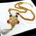 Exquisite Antique Style Necklace and Necklaces Chain Link Jewelry Jewellery Pendant Colorful Gemstone Luxury Gift Creative Design High End Craftsmanship Great Shopping 4You