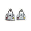 Designer Earrings Cute and Luxurious Women's Earrings Jewelry Bag-shaped Enamel Earrings Available in Gold and Silver with Box Great Shopping 4You