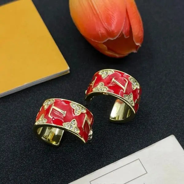 Women's Enamel Earrings Various Styles and Colors Classic Designer Earrings High-quality Gold-plated Earrings Couple Gifts Can Be Mixed Great Shopping 4You