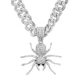 Full diamond three-dimensional big spider pendant necklace - Hip-hop dance diamond-studded Cuban chain men's accessory pendant Great Shopping 4You