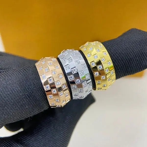 Men's and Women's Couple Ring Designer Ring Luxury Diamond Ring Brand 18K Gold 925 Silver Plated Ring Size 5-11 Classic Wedding Jewelry High Quality Great Shopping 4You