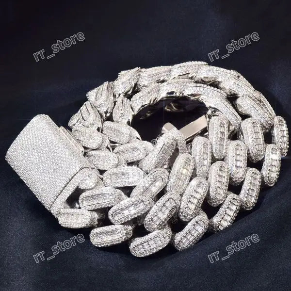 moissanite chain cuban chain Big Heavy Mens Necklace iced Out Vvs Moissanite Baguette Diamond Hip Hop Iced Out man necklace Great Shopping 4You