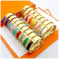 designer bracelet bangle classsic Letter gold bangle bracelets jewelry woman bangle stainless steel man 18 color gold buckle 17/19 size for men and fashion Jewelry Great Shopping 4You