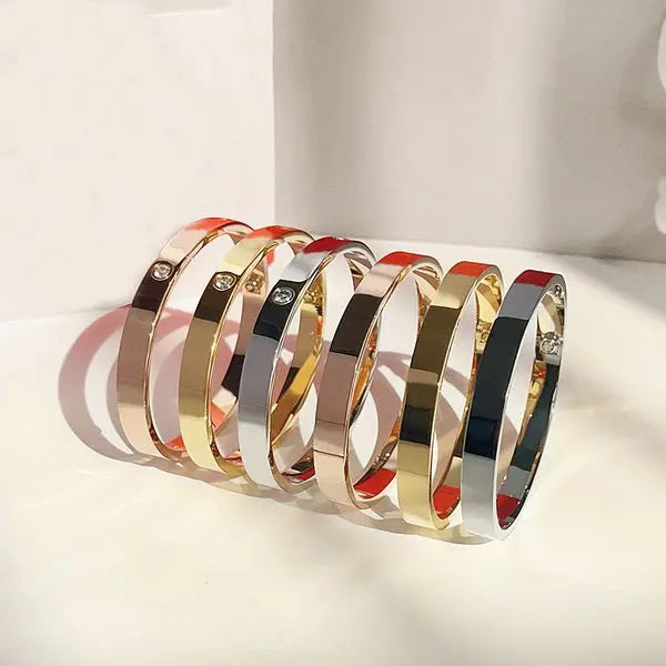 Classic Crystal 6mm Couple Dia High Quality 316L Titanium Steel Designer Bracelet Great Shopping 4You