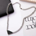 23ss Designer Jewelry Triangle Letter Pendant Necklace Titanium Steel Necklaces Chain Men Women Unisex Gift Great Shopping 4You